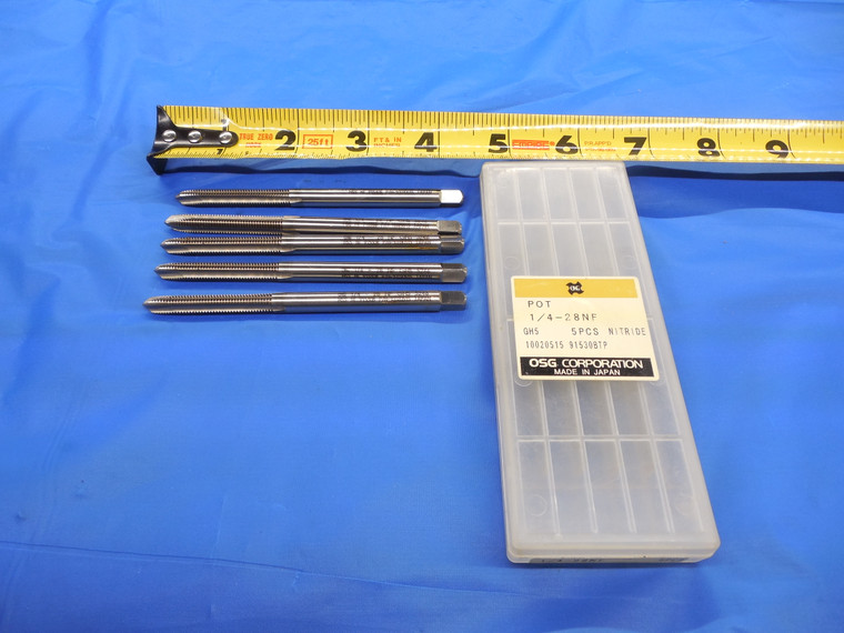 5PCS NEW GSG 1/4 28 NF GH5 HSS NITRIDE SPIRAL POINT TAP 3 STRAIGHT FLUTE .25 H5