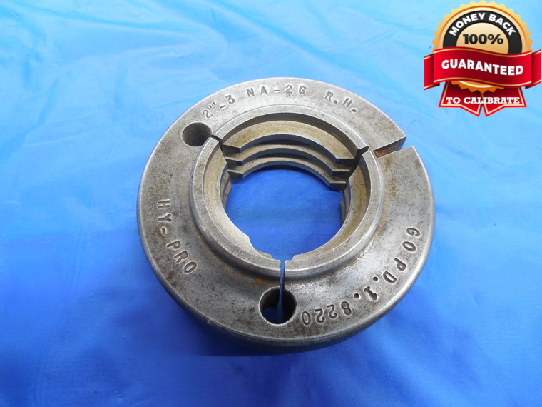 2" 3 NA 2G ACME THREAD RING GAGE 2.0 3.0 GO ONLY P.D. = 1.8220 INSPECTION CHECK - DW7863BU