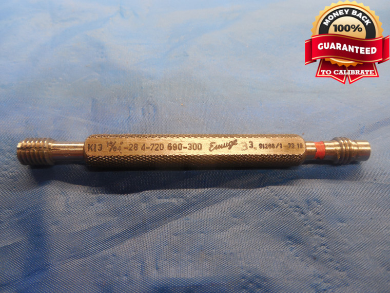 15/64 28 THREAD PLUG GAGE .234375 GO AND NO GO INSPECTION CHECK - DW8052BU