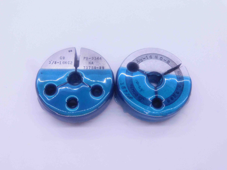 3/8 16 NC 2 THREAD RING GAGES .375 .3750 GO NO GO P.D.'S = .3344 & .3299 UNC-2 - DW8056BU