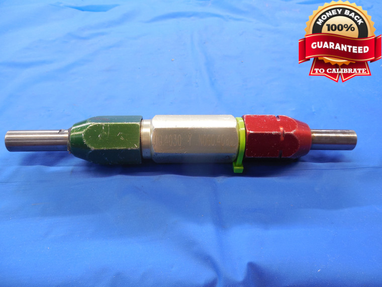 .4030 & .4080 CL Y PIN PLUG GAGE GO NO GO .4063 -.0033 UNDERSIZE 13/32 10.236 mm