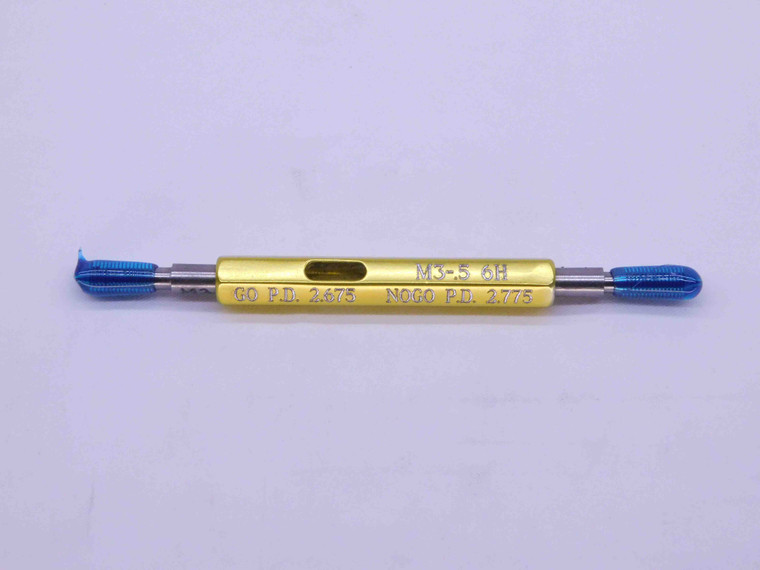 M3 X .5 6H METRIC THREAD PLUG GAGE 3 0.5 GO NO GO P.D.'S = 2.675 & 2.775 CHECK - DW8093BU