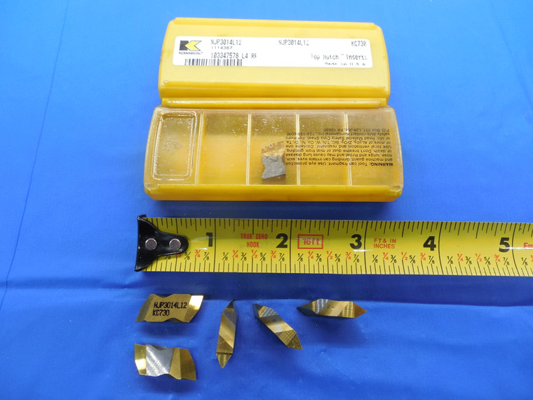 6PCS NEW KENNAMETAL NJP3014L12 KC730 TiN CARBIDE TOP NOTCH UNJ THREADING INSERTS