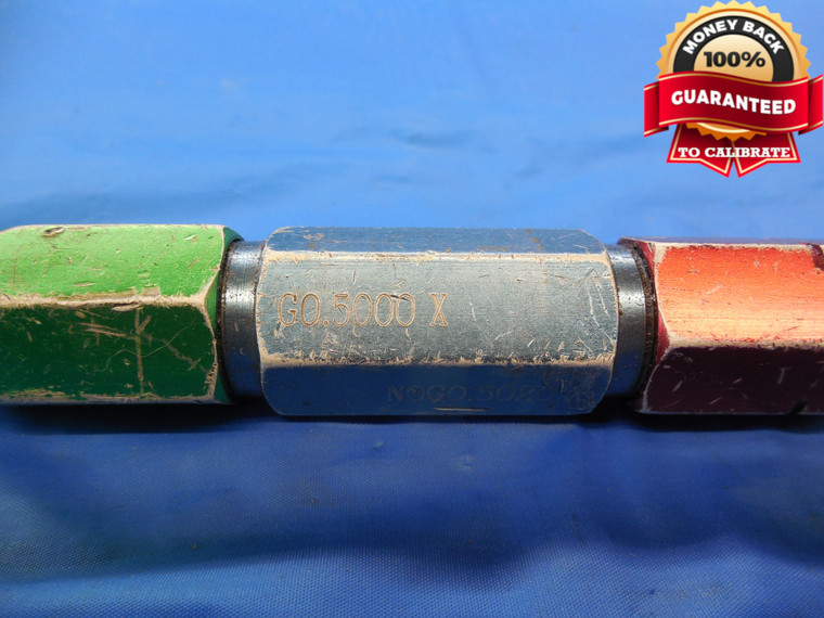 .5000 & .5020 CL X PIN PLUG GAGE GO NO GO ONSIZE 1/2 12.751 mm INSPECTION TOOL