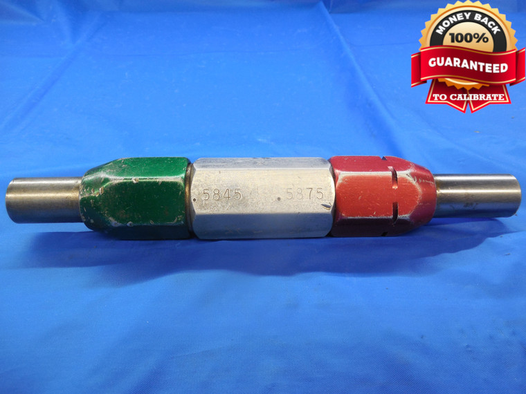 .5845 & .5875 CL Z PIN PLUG GAGE GO NO GO .5938 -.0093 UNDERSIZE 19/32 14.923 mm