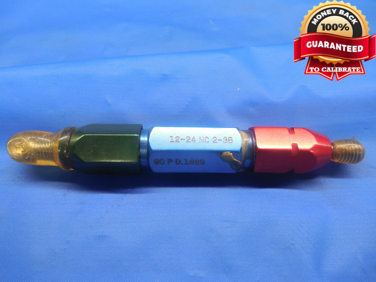 12 24 NC 2-3B THREAD PLUG GAGE #12 .216 GO NO GO P.D.'S = .1889 & .1922 UNC-2-3B - DW8105BU