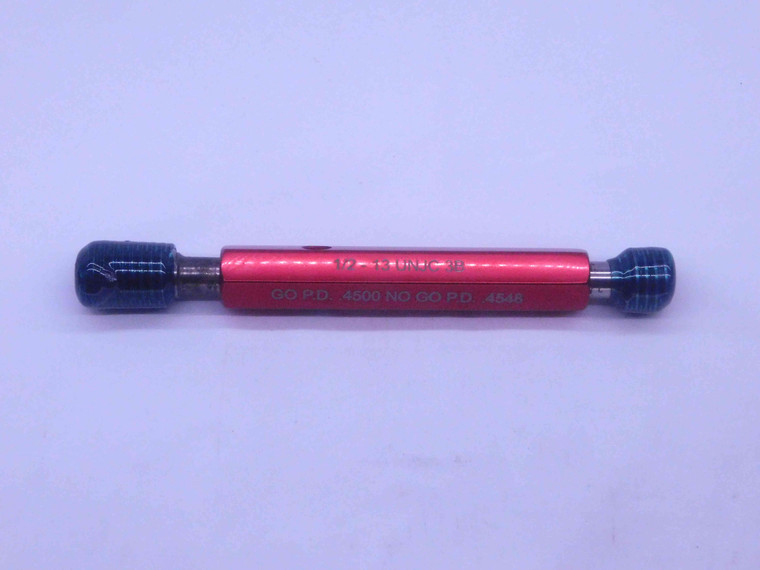 1/2 13 UNJC 3B THREAD PLUG GAGE .5 .50 .500 GO NO GO P.D.'S = .4500 & .4548 - DW8106JSER