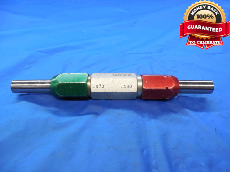 .4700 & .4800 PIN PLUG GAGE GO NO GO .4688 +.0012 OVERSIZE 15/32 11.938 mm .470