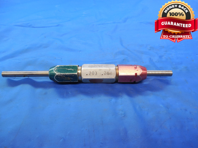 .2030 & .2080 PIN PLUG GAGE GO NO GO .1875 +.0155 OVERSIZE 3/16 5.156 mm .203