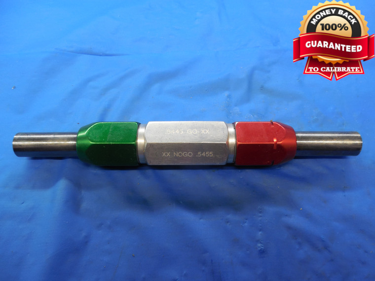 .5445 & .5455 CL XX PIN PLUG GAGE GO NO GO .5313 +.0132 OVERSIZE 17/32 13.856 mm