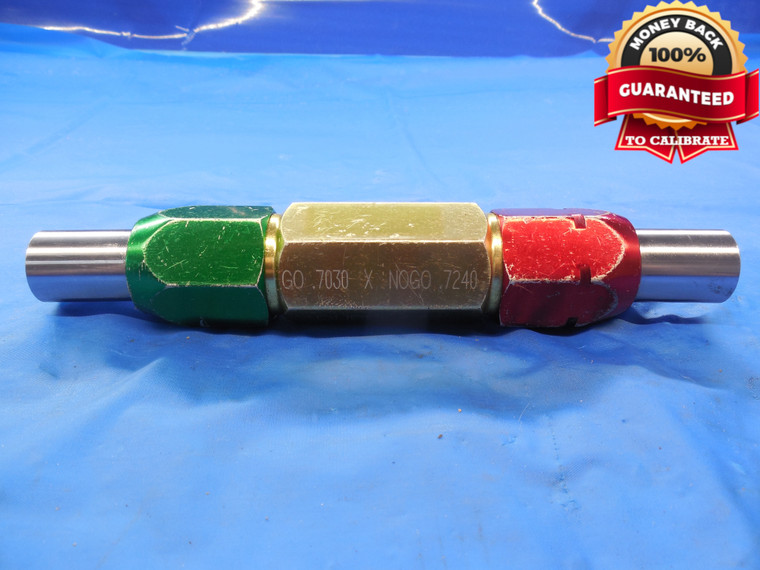 .7030 & .7240 CL X PIN PLUG GAGE GO NO GO .6875 +.0155 OVERSIZE 11/16 .703 .724