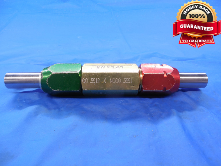 .5512 & .5551 CL X PIN PLUG GAGE GO NO GO .5625 -.0113 9/16 14.000 14 mm 14.0