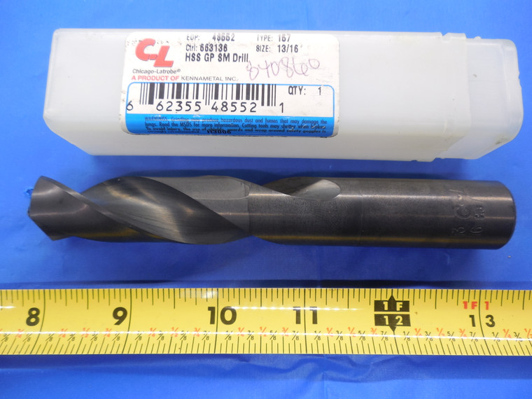 NEW CHICAGO-LATROBE 13/16" HIGH SPEED STEEL SCREW DRILL BIT 5 1/4" OAL HSS 48552