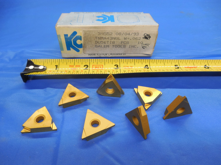 7PCS NEW KNIGHT CARBIDE TNMA43NGL TiN CARBIDE TURNING INSERTS TNMA 43NGL W .062
