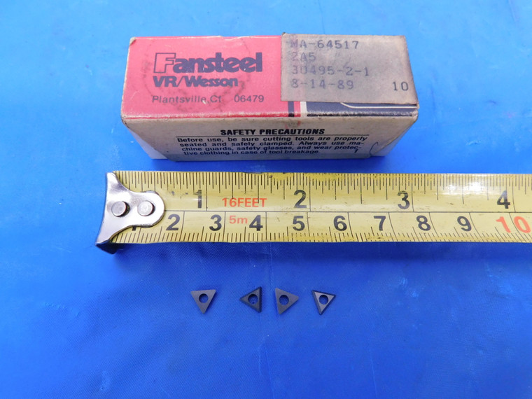 4PCS FANSTEEL TPMA ? 2A5 CARBIDE TURNING INSERTS MA-64517 30495-2-1 INDEXABLE
