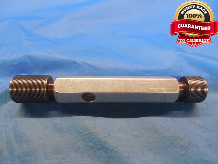 3/4 32 NS 2B THREAD PLUG GAGE .75 GO NO GO P.D.'S = .7297 & .7337 UNS-2B CHECK - DW8277BU