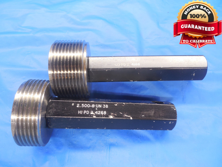 2 1/2 8 UN 3B THREAD PLUG GAGE 2.5 GO NO GO P.D.'S = 2.4188 & 2.4268 N-3B TOOL - DW8310BU