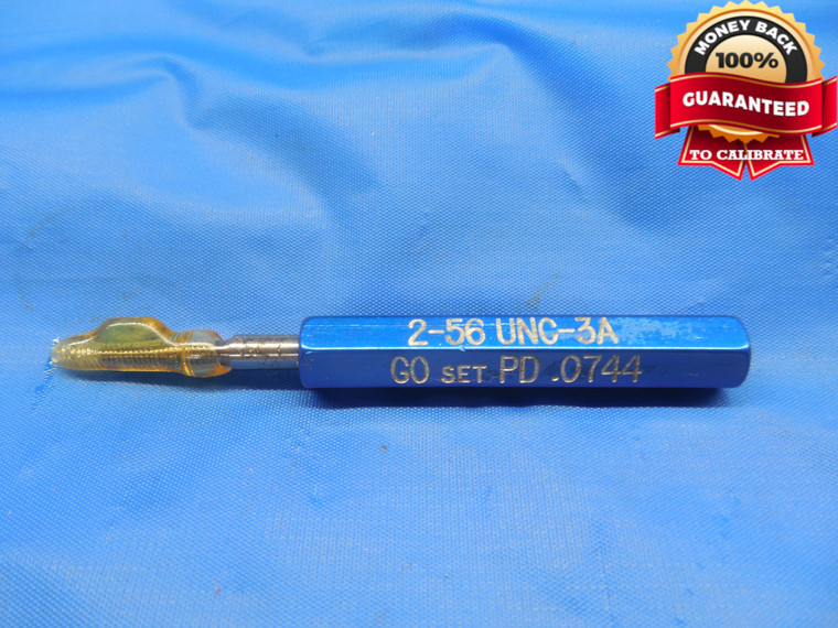 2 56 UNC 3A SET THREAD PLUG GAGE #2 .086 GO ONLY P.D. = .0744 NC-3A INSPECTION - DW8362BU