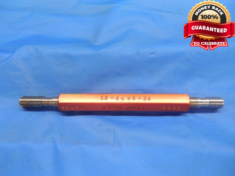 12 24 NS 3B STI HELICOIL THREAD PLUG GAGE #12 .216 GO NO GO PD'S = .2430 & .2453 - DW8352BU