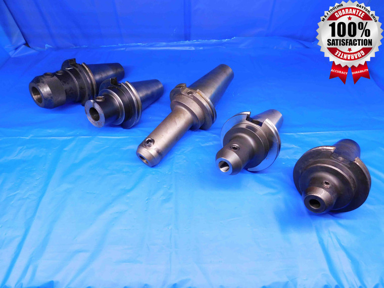 5 PCS LOT OF CAT50 1/2, 5/8, 3/4, 1" & 1 1/4 ID SOLID END MILL TOOL HOLDERS - JH0967BU