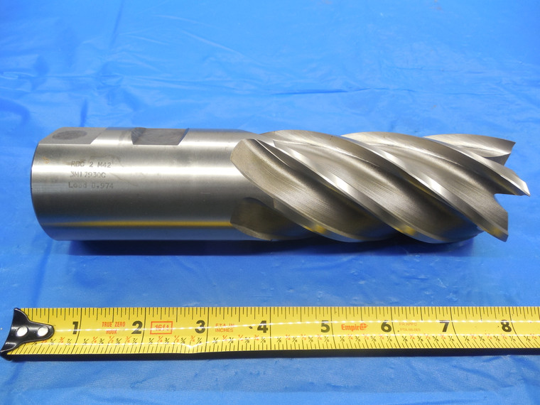 RBC 2" DIA X 7 7/8" OAL X 4 1/8" LOC 2 M42 HSS SQUARE END MILL CENTER CUTTING