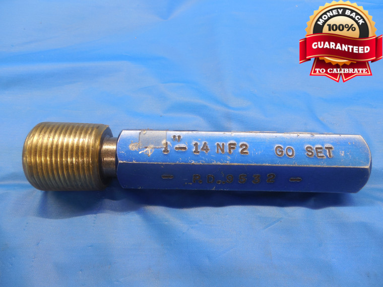 1" 14 NF 2 SET THREAD PLUG GAGE 1.0 GO ONLY P.D. = .9532 UNF-2 INSPECTION CHECK - DW8439BU