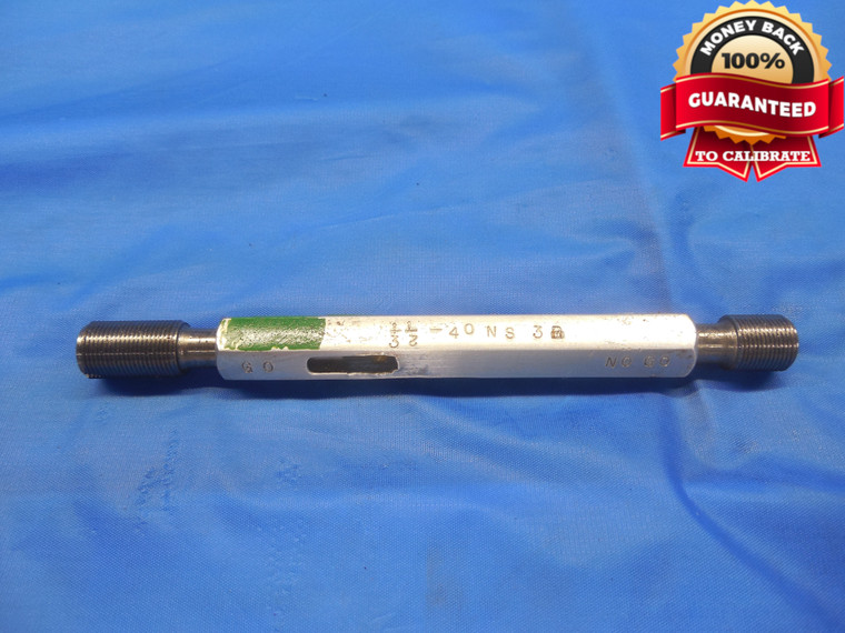 11/32 40 NS 3B THREAD PLUG GAGE .34375 GO NO GO P.D.'S = .3275 & .3305 UNS-3B - DW8458BU