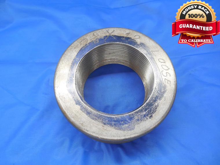 2 1/16 12 SOLID SHOP MADE THREAD RING GAGE 2.0625 2 1/16"-12 GO ONLY INSPECTION - DW8503BU