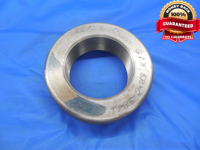 2 1/16 12 2 SOLID SHOP MADE THREAD RING GAGE 2.0625 GO ONLY P.D. = 2.0035 CHECK - DW8506BU