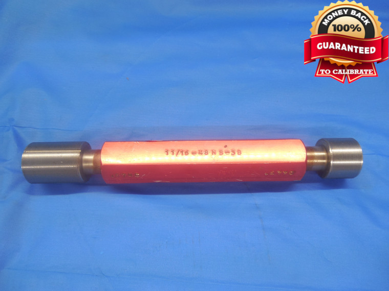 11/16 48 NS 3B THREAD PLUG GAGE .6875 GO NO GO P.D.'S = .6740 & .6770 UNS-3B - DW8546RD
