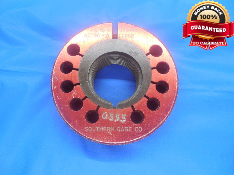 1 1/16 14 UNS 2A THREAD RING GAGE 1.0625 NO GO ONLY P.D. = 1.0092 NS-2A CHECK - DW8583BU