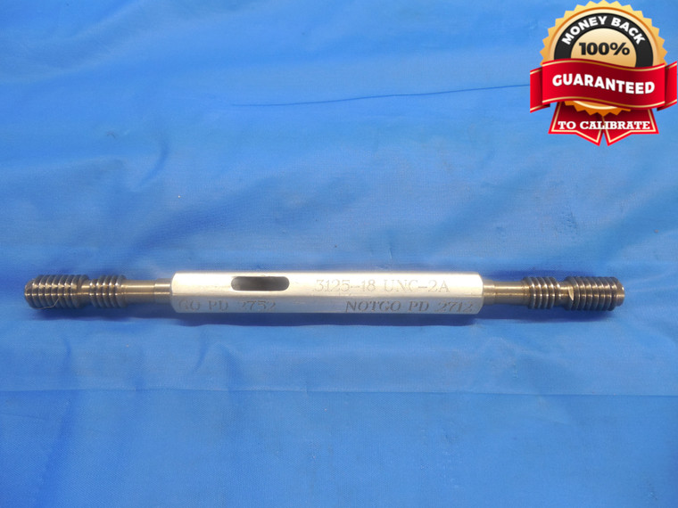 5/16 18 UNC 2A HILO SET THREAD PLUG GAGE .3125 GO NO GO P.D.'S = .2752 & .2712 - DW8621BU