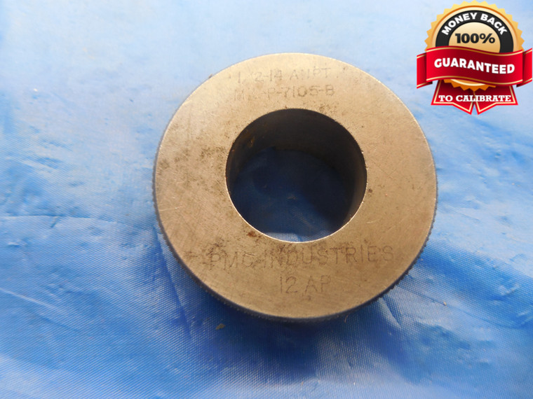 1/2 14 ANPT 6 STEP PIPE THREAD RING GAGE .5 1/2"-14 CREST CHECK INSPECTION - DW1572BURL