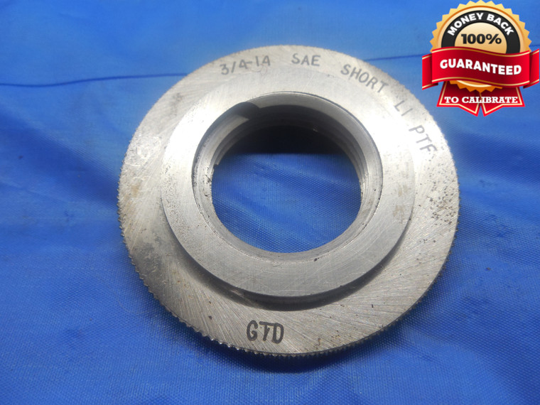 3/4 14 SAE SHORT L1 PTF PIPE THREAD RING GAGE .75 INSPECTION CHECK S.A.E. P.T.F. - DW8656BU