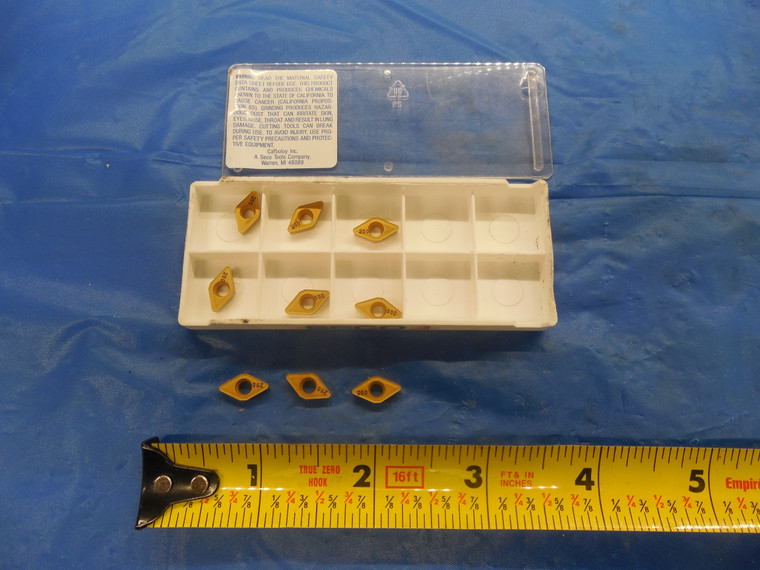 9PCS NEW SECO DCMT 21.52-F2 TP200 TiN COATED CARBIDE TURNING INSERTS 21.52 F2