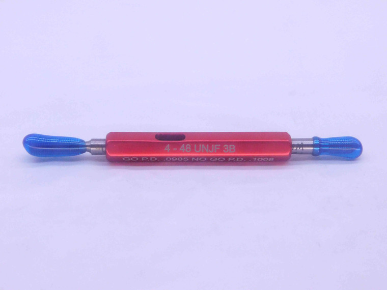 4 48 UNJF 3B THREAD PLUG GAGE #4 .112 GO NO GO P.D.'S = .0985 & .1008 CHECK - DW8792JSER