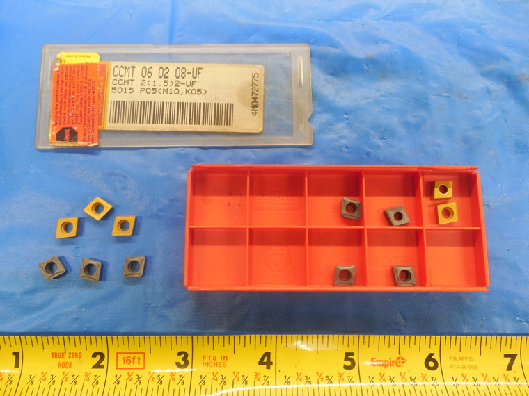 12PCS NEW SANDVIK CCMT 06 02 08-UF 5015 TiN CARBIDE TURNING INSERTS 2(1.5)2-UF