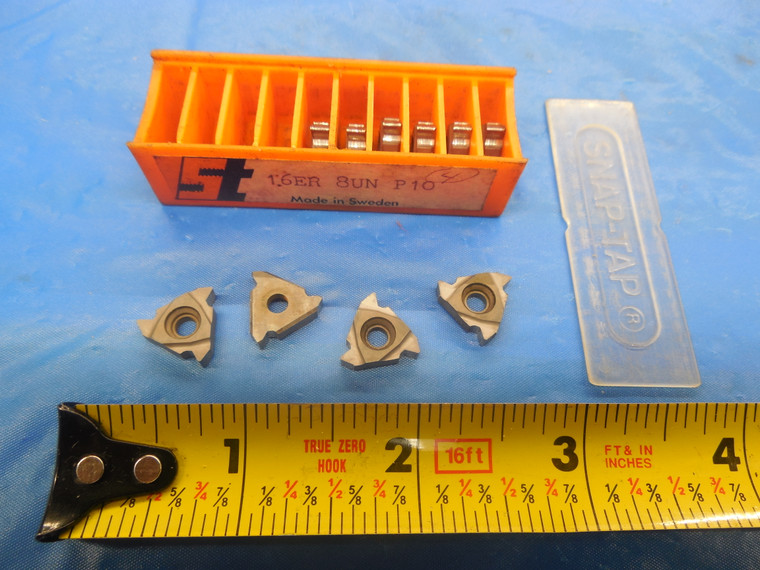 10PCS NEW SECO 16ER 8UN P10 CARBIDE THREADING INSERTS SNAP TAP INDEXABLE TOOL