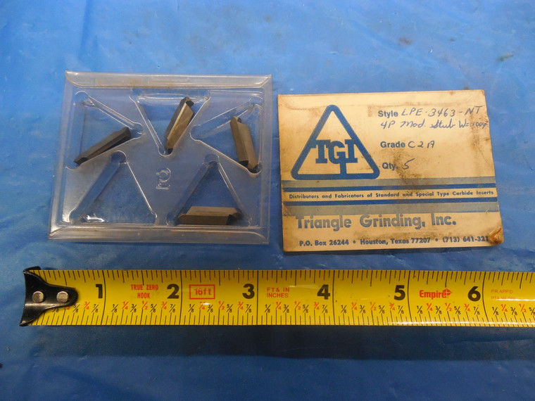 4PCS TRIANGLE GRINDING LPE 3463 NT 4P CARBIDE INSERTS MOD STUB W=.1004 RH C2A