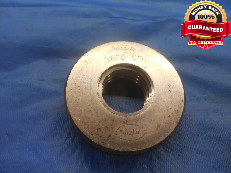 M20 X 2.5 6h METRIC SOLID THREAD RING GAGE 20.0 NO GO ONLY P.D. = 18.206 NO GO ONLY INSPECTION CHECK - DW9017BU