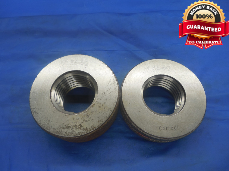 M36 X 4 6g SOLID THREAD RING GAGES 36.0 4.0 GO NO GO P.D.'S = 33.342 & 33.118 - DW9037BU