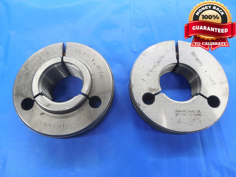 1 3/8 8 2G ACME THREAD RING GAGES 1.375 GO NO GO P.D.'S = 1.3031 & 1.2855 1.3750 - MS1521BU