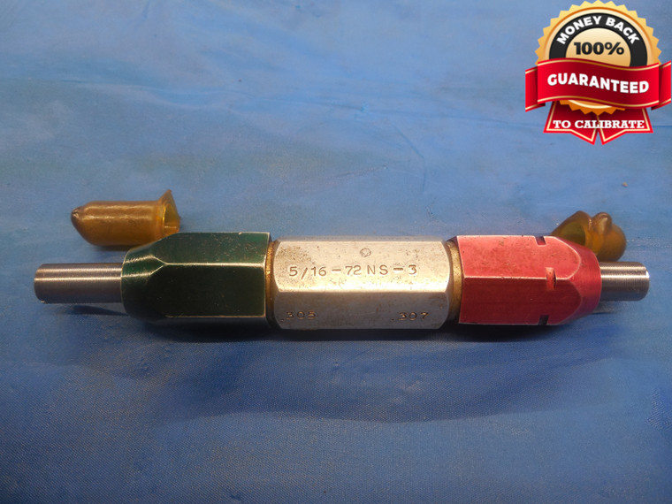 5/16 72 NS 2 THREAD PLUG GAGE .3125 GO NO GO P.D.'S = .3050 & .3070 INSPECTION - DW9363BU