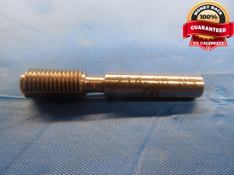 .214 36 NS THREAD PLUG GAGE GO ONLY P.D. = .1960 .2140 .214"-36 INSPECTION CHECK - DW9381BU