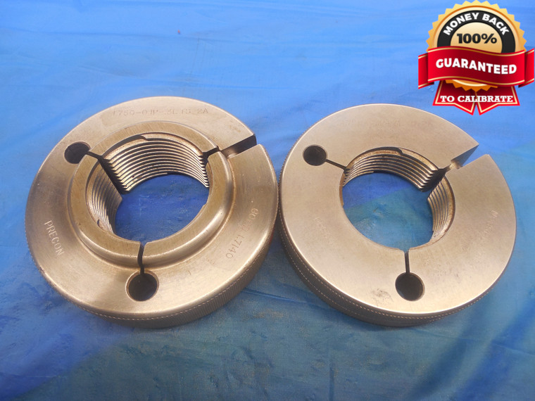 1 3/4 10 TS 2A TRIPLE LEAD THREAD RING GAGES 1.75 GO NO GO PDS= 1.7140 & 1.7100  - DW9595RD