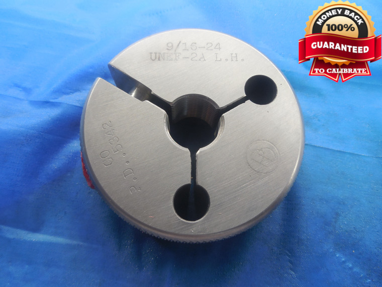 NEW 9/16 24 UNEF 2A LEFT HAND THREAD RING GAGE .5625 GO ONLY P.D. = .5342 L.H. - DW9628BU