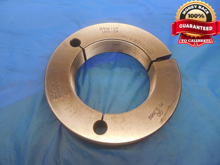 3 7/16 16 UNS 2A THREAD RING GAGE 3.4375 GO ONLY P.D. = 3.3952 INSPECTION CHECK - DW9617BU