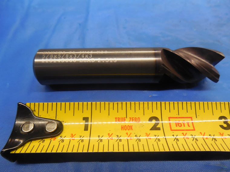 HANITA 5/8 O.D. 3/4 LOC TiAlN  CARBIDE END MILL 5/8 SHANK 4 FL IL 4V45 K20 .625 - MS2047BU