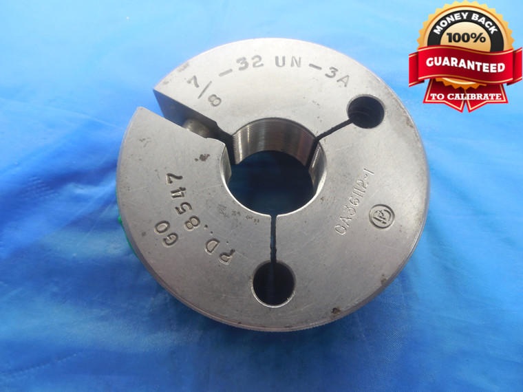 7/8 32 UN 3A THREAD RING GAGE .875 GO ONLY P.D. = .8547 .8750 INSPECTION CHECK - DW9672BU