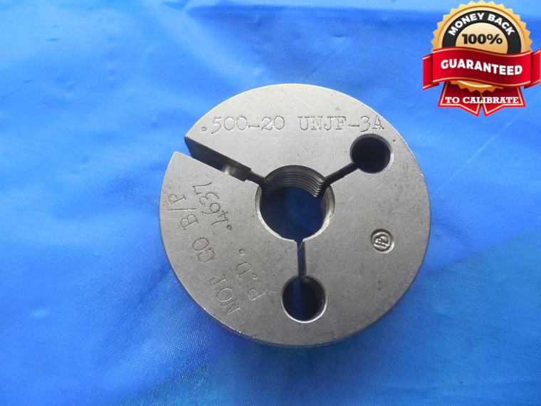 1/2 20 UNJF 3A BEFORE PLATE THREAD RING GAGE .5 NO GO ONLY P.D. = .4637 .50 .500 - DW9668BU